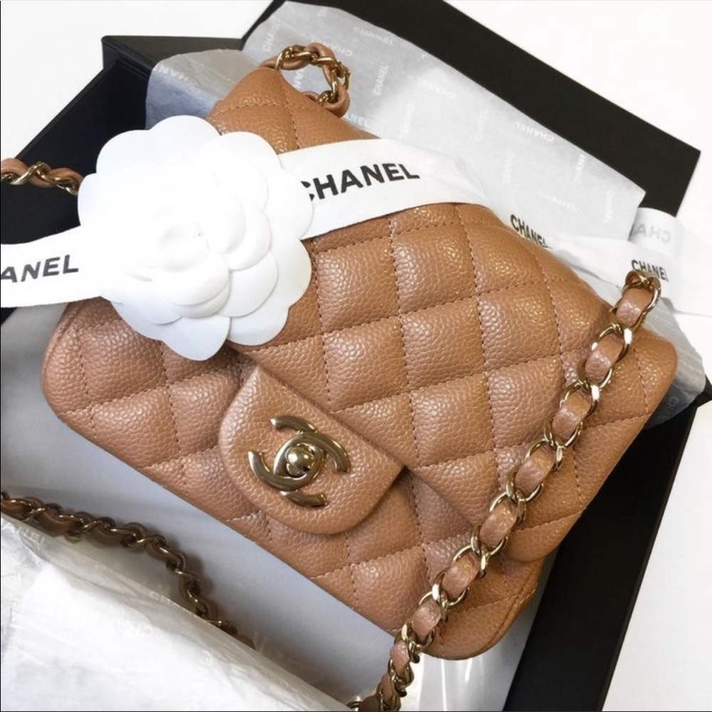 🔱 ISO CHANEL Caviar Leather Mini Square Flap Bag